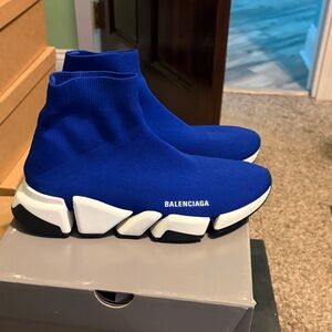Balenciaga Royal Blue Knit Sneakers